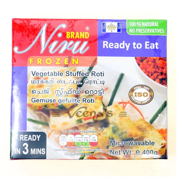 Niru Frozen Veg Stuffed Roti 400G